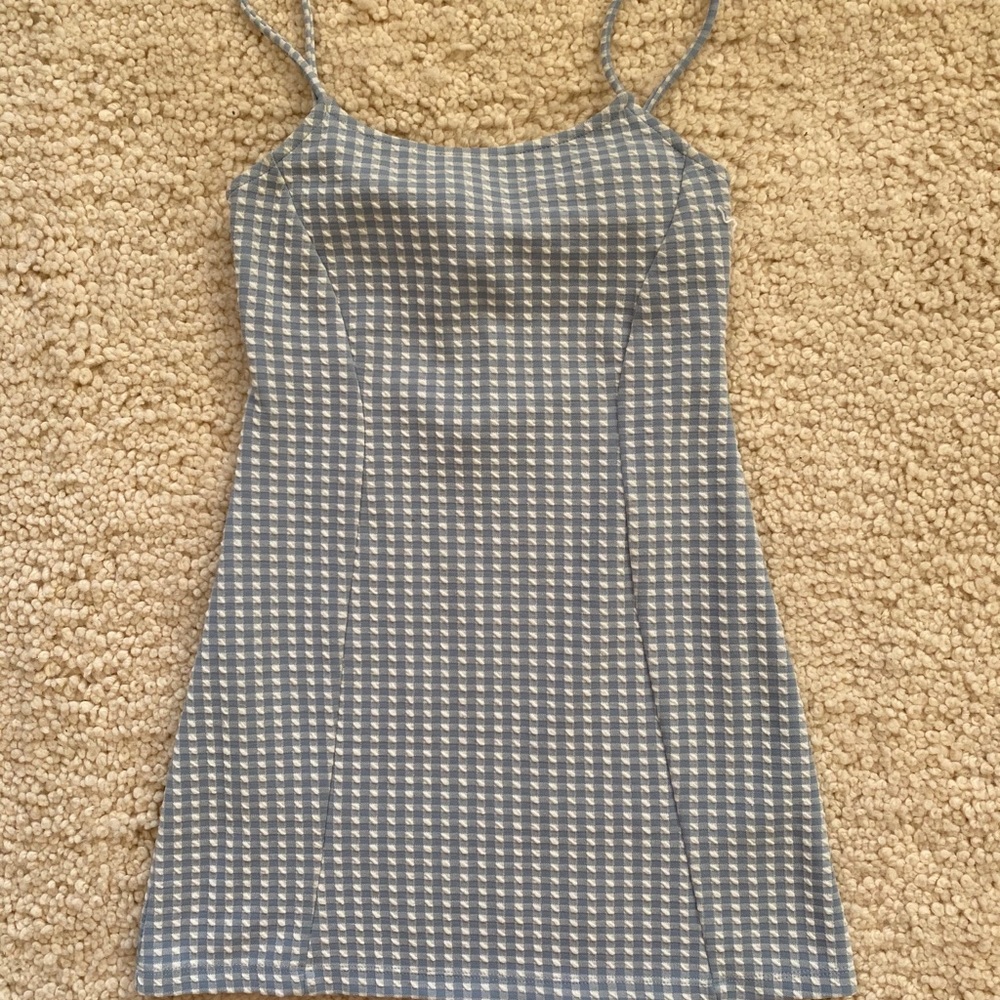 Blue and White Plaid TopShop Mini Dress Size 0